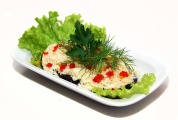 aubergine stuffed minced meat with tomato sauce