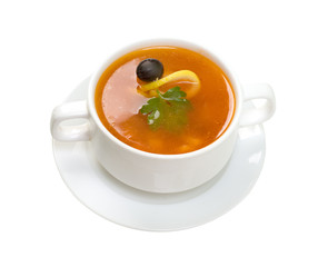 thick soup of vegetables and meat