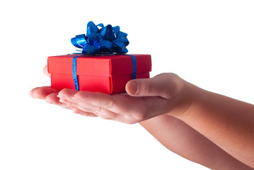 Hands giving a gift