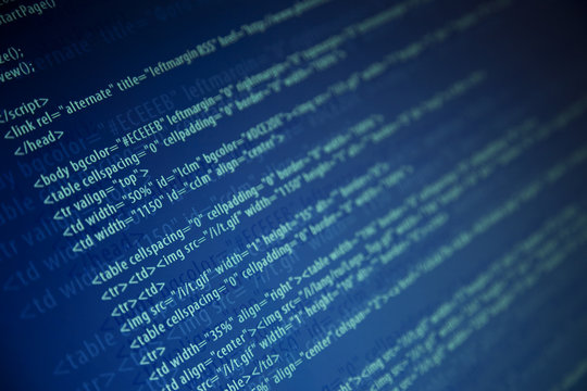 Screens with program web code / monitor background