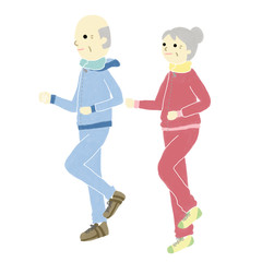 ランニングする老夫婦