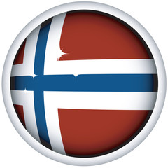 Obraz premium Norwegian sphere flag button, isolated vector on white