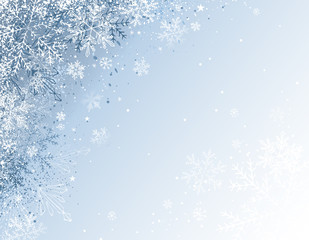 grey christmas background wuth snowflakes