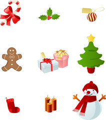 Beautiful christmas icon set