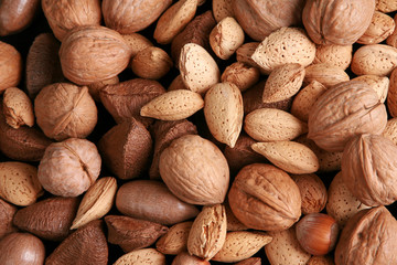 Mixed nuts in their shells