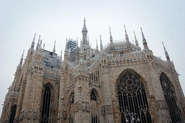 Milan cathedral dome in winter