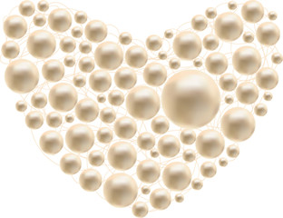 Pearls heart concept of luxury vector illustration
