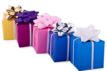 Boxes with gifts