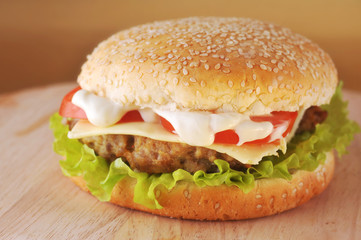 hamburger with  cutlet
