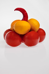 Vegetable, fruits pyramid.