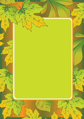Beautiful frame of autumn leaves. Place for sample text.