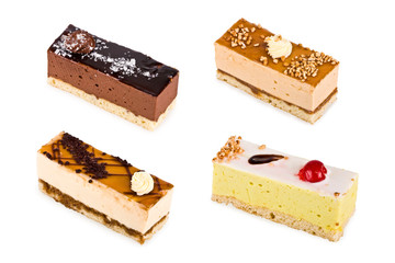Four cakes of a souffle with glaze