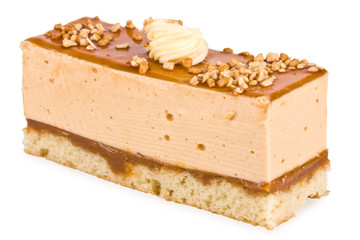 Cake of a souffle with glaze