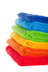 Colour terry towels combined by pile - obrazy, fototapety, plakaty