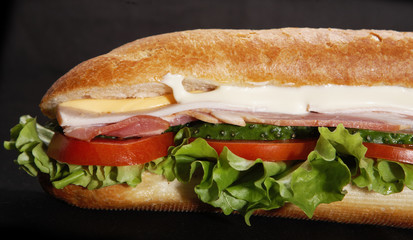 ham submarin sandwich closeup