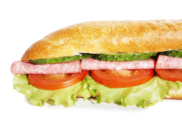ham submarin sandwich closeup