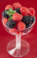 Raspberry and blackberry desert
