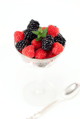 Wild berries in a glass.