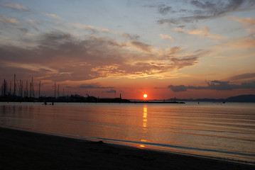 beautiful sunset at beach