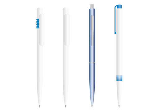 Set of fully editable vector pens. Easy to use as a template