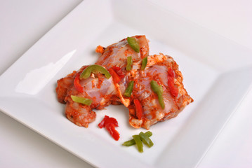 marinated organic chicken chasseur with organic paprika