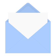 briefumschlag ge&ouml;ffnet blau blanko