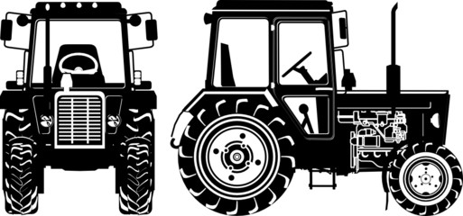 Vector tractor silhouette