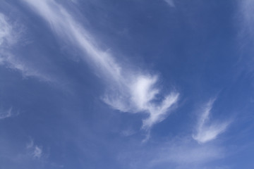 Fresh clear Blue sky with Wispy clouds