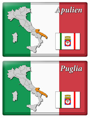 3D-Button - Geographische Regionen Italiens