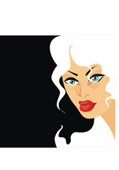 Background with a beautiful woman's face