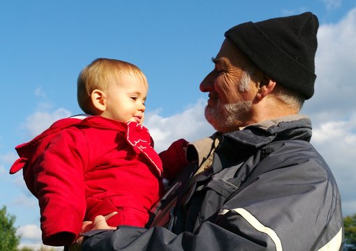 grand p&egrave;re et son petit fils