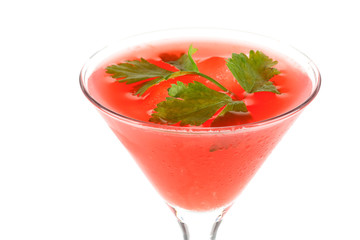 Alcohol cocktail with orange juice and grenadine