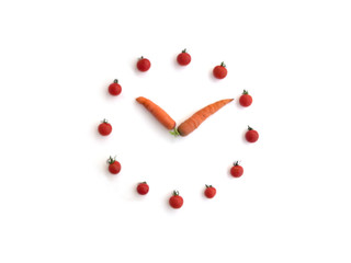 Vitamin Clock Made of Carrots and Tomatoes