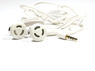 white headphones on white background