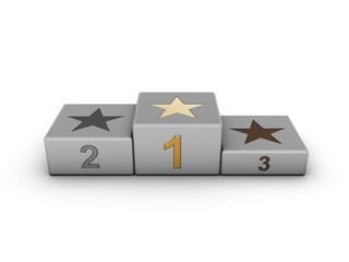 Podium with numbers and stars