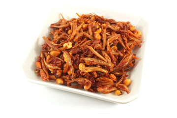Spicy Asian Cuisine Anchovies Dish