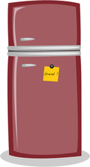 refrigerator with note