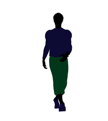 Casual Dress African American  Illustration Silhouette