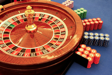 roulette table in casino close-up
