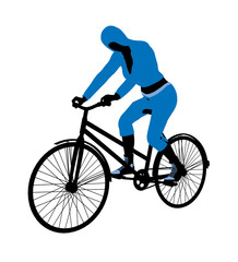 Female Bicycle Rider Illustration Silhouette