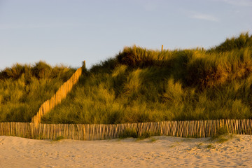 fences on a beach in brittany