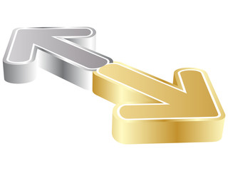 Opposite arrow vector illustration