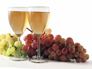 grapes and wine