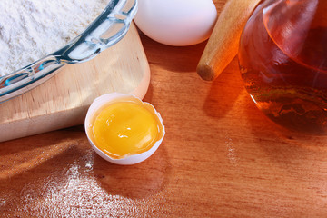 Flour eggs oil