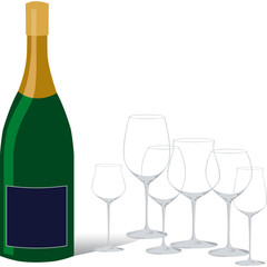 bottiglia,vino,bicchieri