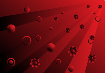 dark red background with circles