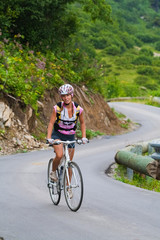 Uphill on a bicycle