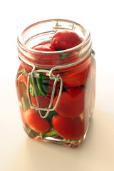 organic red cherry paprika in a jar