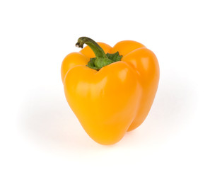 Single yellow sweet pepper isolated on a white background
