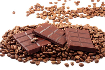 chocolate and coffee beans.